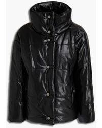 DKNY - Quilted Faux Leather Jacket - Lyst