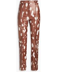 ROTATE BIRGER CHRISTENSEN - Robyn Printed Faux Leather Straight-leg Pants - Lyst