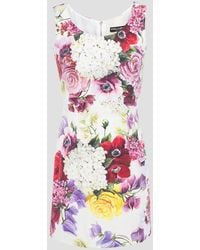 Dolce & Gabbana Floral-print Silk-blend Mini Dress - White