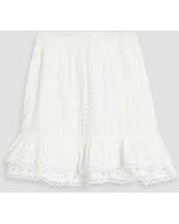 Charo Ruiz - Ruffled Broderie Anglaise Cotton-blend Mini Skirt - Lyst