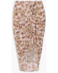 Veronica Beard - Hazel Asymmetric Floral-print Silk-blend Chiffon Mini Skirt - Lyst
