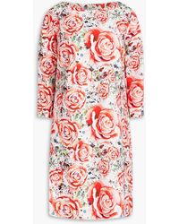 La Petite Robe Di Chiara Boni - Luma plissiertes minikleid mit floralem print - Lyst