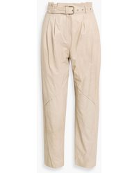 IRO - Belted Leather Tapered Pants - Lyst