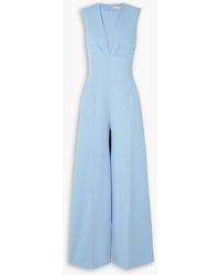 Emilia Wickstead - Whitney Gathered Wool-crepe Jumpsuit - Lyst
