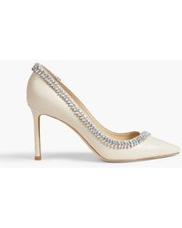 Jimmy Choo - Romy 85 Crystal-embellished Leather Pumps - Lyst