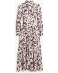 10 Crosby Derek Lam - Eleanor hemdkleid in midilänge aus baumwolle mit floralem print und raffung - Lyst
