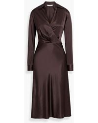 Veronica Beard - Otis Wrap-Effect Silk-Blend Satin Midi Dress - Lyst