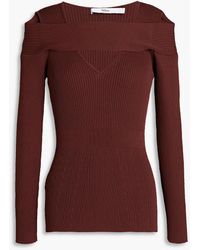 Safiyaa - Layered Cutout Ribbed-knit Sweater - Lyst