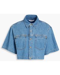 RE/DONE - Cropped Denim Shirt - Lyst