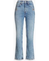Maje - Crystal-embellished High-rise Straight-leg Jeans - Lyst
