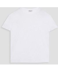 Brunello Cucinelli - T-shirt aus baumwoll-jersey mit verzierung - Lyst