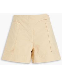 Ganni - Embroidered Stretch-cotton Shorts - Lyst