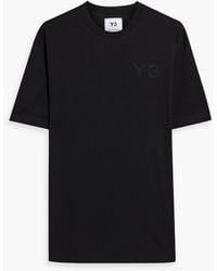 Y-3 - Appliquéd Cotton-jersey T-shirt - Lyst