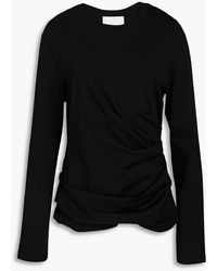 3.1 Phillip Lim - Ruched Cotton-jersey Top - Lyst