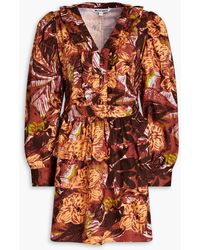 Walter Baker - Josephina Tiered Printed Cotton Mini Dress - Lyst