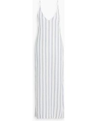 Onia - Striped Linen-blend Gauze Maxi Dress - Lyst