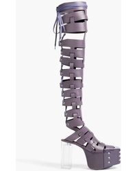 Rick Owens - Lace-up Leather Platform Over-the-knee Boots - Lyst