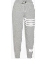 Thom Browne - Striped French Cotton-Terry Track Pants - Lyst