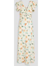 Solid & Striped - The Renata Cutout Floral-print Linen-blend Maxi Dress - Lyst