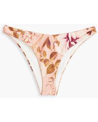Zimmermann - Rosa floral-print low-rise bikini briefs - Lyst