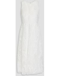 ML Monique Lhuillier - Embroidered Tulle Midi Dress - Lyst