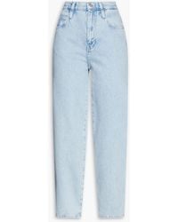 FRAME - Cropped High-rise Tapered Jeans - Lyst