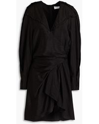 IRO - Anokia Ruched Silk-blend Satin-jacquard Mini Dress - Lyst