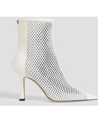 Jimmy Choo - Naidoo 90 Mesh And Leather Ankle Boots - Lyst