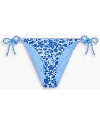 Heidi Klein - Tuscany tief sitzendes bikini-höschen aus stretch-piqué mit floralem print - Lyst