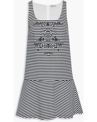 RED Valentino - Striped Broderie Anglaise Cotton-blend Mini Dress - Lyst