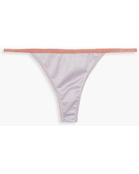 Love Stories - Roomservice Satin And Corded Lace Low-rise Thong - Lyst