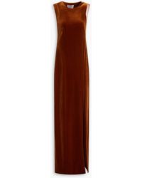 Galvan London - Dusk Tulle-paneled Stretch-velvet Gown - Lyst