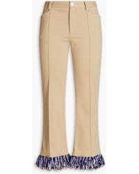 Emilio Pucci - Fringed Cotton-blend Twill Flared Pants - Lyst