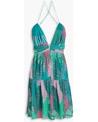 Ba&sh - Pleated Crepe Mini Dress - Lyst