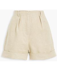 ATM - Pleated Linen Shorts - Lyst