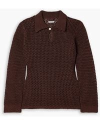 Bode - Willows Crocheted Cotton Polo Sweater - Lyst