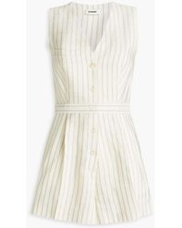 Sandro - Noelie Pleated Striped Woven Playsuit - Lyst
