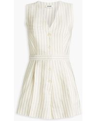 Sandro - Pleated Striped Woven Playsuit - Lyst