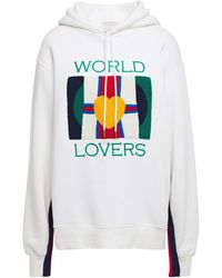 Sandro Appliquéd Printed Cotton-blend Fleece Hoodie White