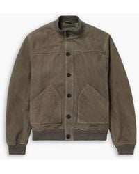 MR P. - Perforated Suede Harrington Jacket - Lyst
