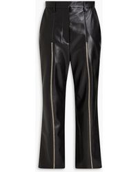 Nanushka - Lucee Embroidered Vegan Leather Straight-leg Pants - Lyst