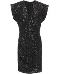 Jay Godfrey Sequined Mesh Mini Dress - Black