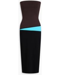 STAUD - La Serena Strapless Stretch-Knit Midi Dress - Lyst