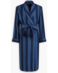 Derek Rose - Belted Striped Wool-twill Robe - Lyst