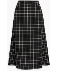 Marni - Checked Wool Midi Skirt - Lyst