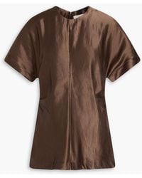 Loulou de Saison - Pleated Linen And Silk-blend Top - Lyst
