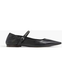 Brunello Cucinelli - Bead-embellished Leather Mary Jane Flats - Lyst