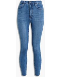 Nobody Denim Siren Frayed High-rise Skinny Jeans - Blue