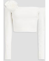 Nicholas - Elaina Off-the-shoulder Cropped Jersey Top - Lyst