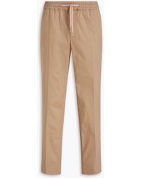 Sandro - Tapered Cotton-blend Twill Drawstring Pants - Lyst